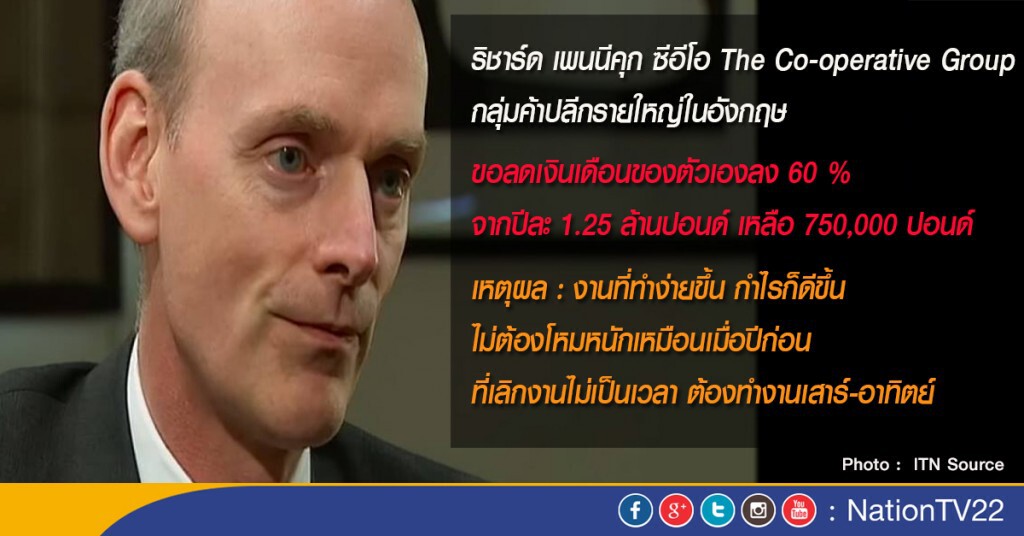 ซีอีโออังกฤษ ขอลดเงินเดือนลงกว่าครึ่ง อ้างงานที่ทำอยู่ง่ายขึ้นกว่าเดิม ซีอีโออังกฤษ ขอลดเงินเดือนลงกว่าครึ่ง อ้างงานที่ทำอยู่ง่ายขึ้นกว่าเดิม