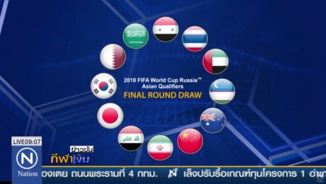 ลุ้น "ช้างศึก" จับสลากแบ่งสาย คัดบอลโลก โซนเอเชีย 12 ทีมสุดท้าย วันนี้