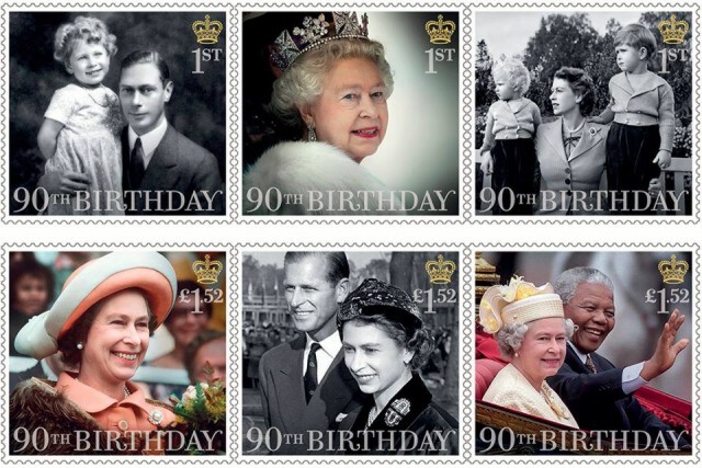 ไปรษณีย์อังกฤษเปิดตัว แสตมป์ฉลองควีนครบ 90 พรรษา