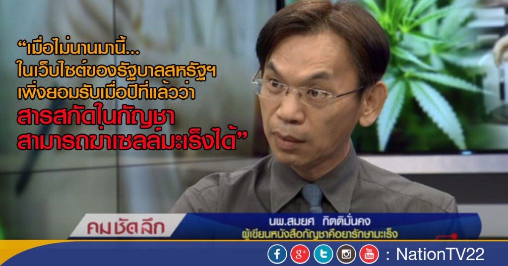 กัญชา รักษามะเร็ง? คม-ชัด-ลึก
