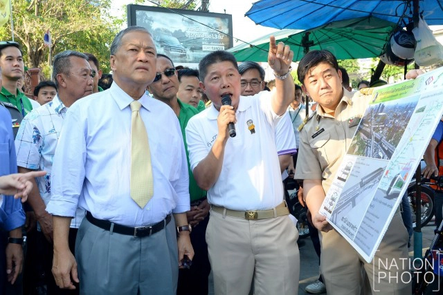 "สุขุมพันธุ์"ลงพื้นที่ตรวจโครงการก่อสร้างรถไฟฟ้าสายสีเขียว