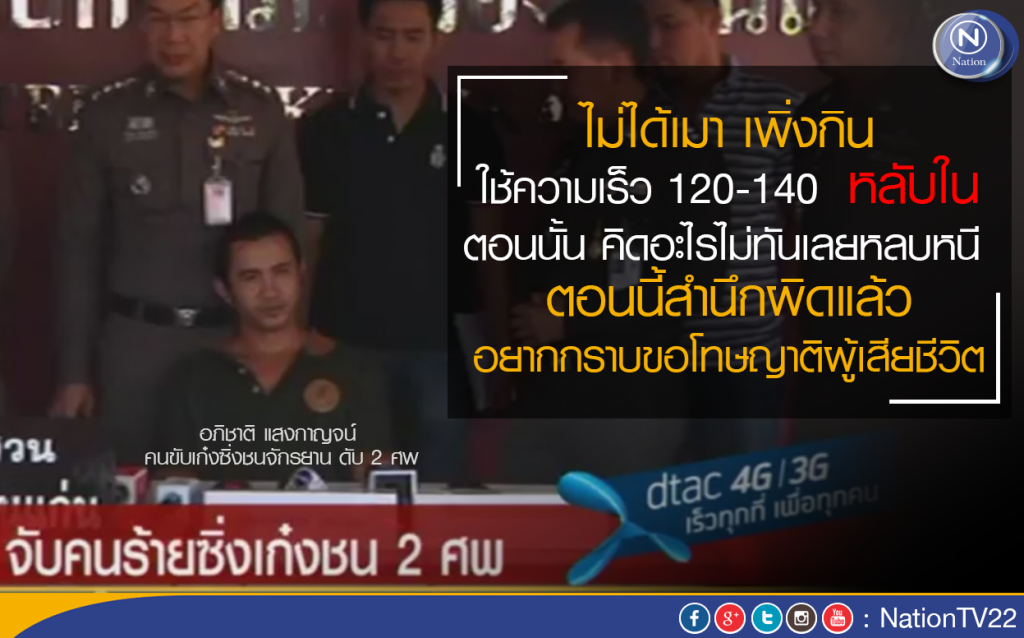 ตร.ขอนแก่น แถลง จับกุมคนร้ายซิ่งเก๋งชน 2 ศพ