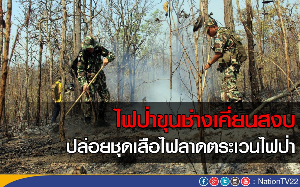 ไฟป่าขุนช่างเคี่ยนสงบ  ปล่อยชุดเสือไฟลาดตระเวนไฟป่า
