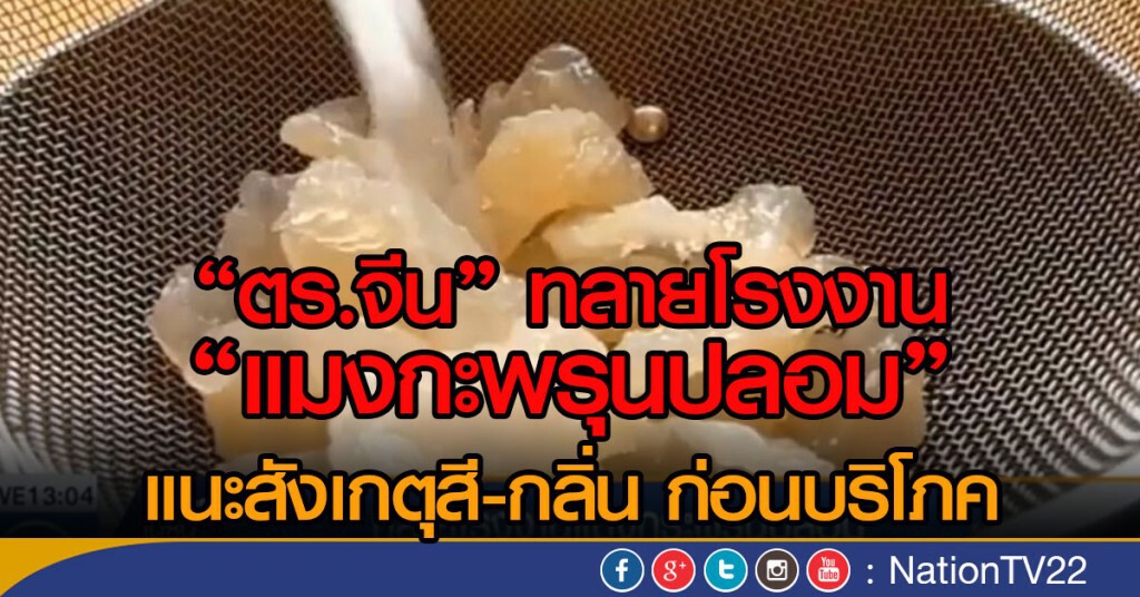 "ตร.จีน" ทลายโรงงานแมงกะพรุนปลอม "ตร.จีน" ทลายโรงงานแมงกะพรุนปลอม