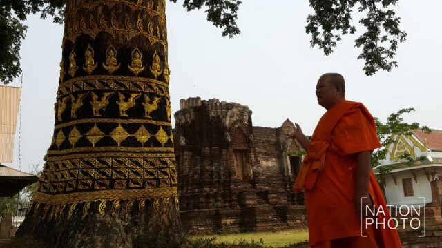 (พิษณุโลก) วัดจุฬามณี บวชต้นไม้ลายกนก แทนห่มจีวร