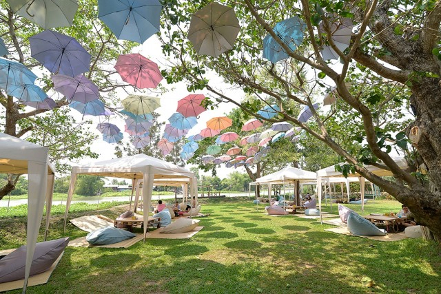 อร่อยปักหมุด : Tree & Tide Riverside Cafe  ร้านริมแม่น้ำนครชัยศรี ข้างตลาดน้ำลำพญา บางเลน นครปฐม