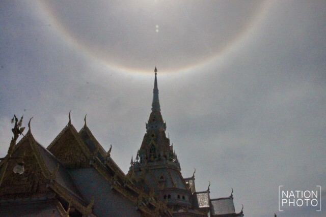 มหัศจรรย์วันวิสาขบูชา! 
"พระอาทิตย์ทรงกลด" เหนือวัดโสธร