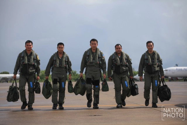 ฝูงบิน F-16 ลงจอดที่สนามบินอู่ตะเภา หลังเสร็จภารกิจฝึกรับมือสถานการณ์ ทางทะเล ร่วมทัพเรือ