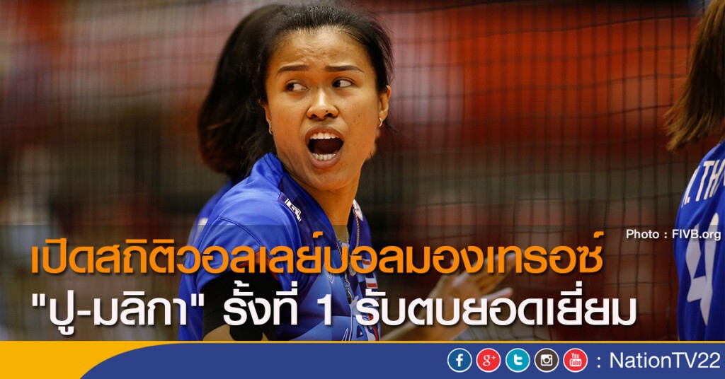 เปิดสถิติวอลเลย์บอลมองเทรอซ์ "ปู-มลิกา" รั้งที่ 1 รับตบยอดเยี่ยม