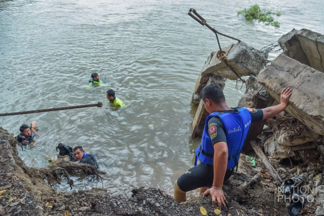 ตลิ่งทรุดตัว วัดไทรม้าเหนือ นนทบุรี แม่น้ำเจ้าพระยากัดเซาะ