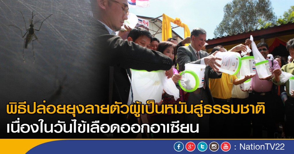 พิธีปล่อยยุงลายตัวผู้เป็นหมันสู่ธรรมชาติ เนื่องในวันไข้เลือดออกอาเซียน พิธีปล่อยยุงลายตัวผู้เป็นหมันสู่ธรรมชาติ เนื่องในวันไข้เลือดออกอาเซียน