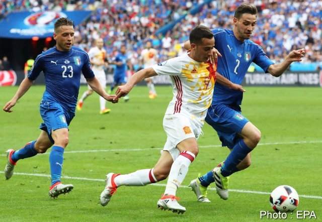 อิตาลีโชว์เหนือ! ชนะสเปน แชมป์เก่า 2-0 
ลิ่ว 8 ทีมสุดท้าย ยูโร2016