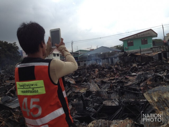 ภาพชุด ความเสียหายจากเหตุ ไฟไหม้แคมป์คนงาน บ.อิตาเลียนไทยฯ