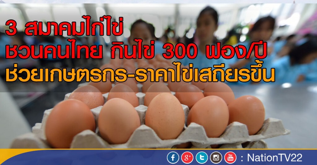 รณรงค์คนไทยกินไข่ 300 ฟองต่อปี รณรงค์คนไทยกินไข่ 300 ฟองต่อปี