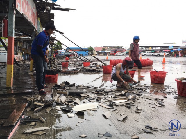 พายุหมุนงวงช้างถล่มท่าเรือนวลทิพย์ ระยอง เสียหายกว่าล้านบาท