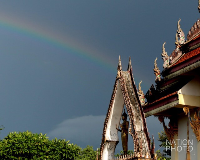 รุ้งกินน้ำ...ที่พระอุโบสถวัดวังใหญ่ อ.เทพา จ.สงขลา