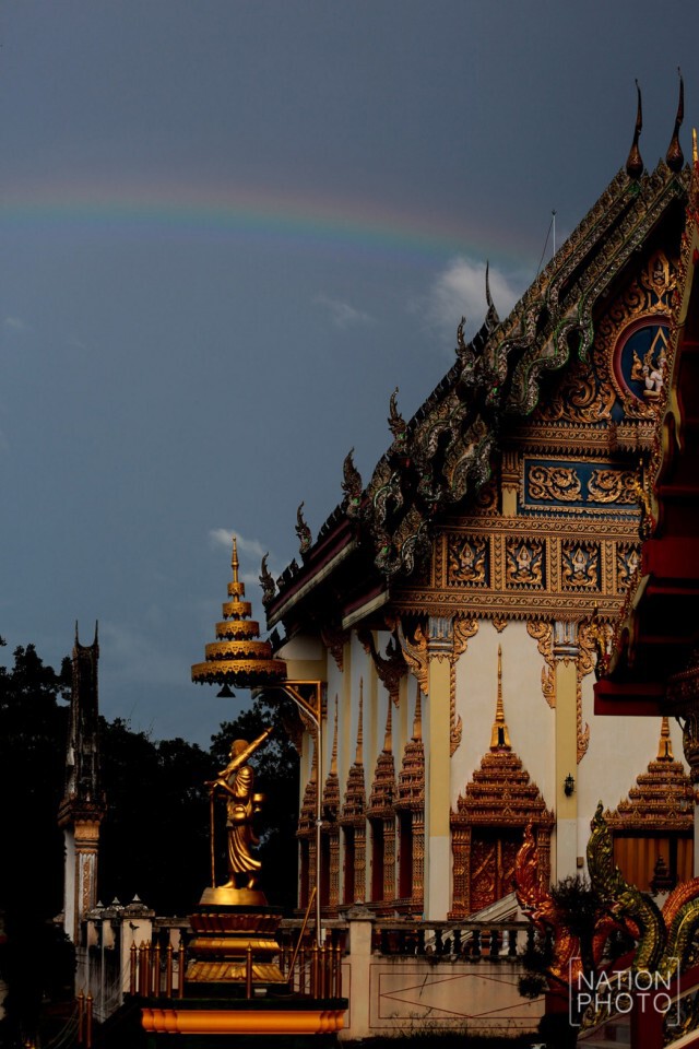 รุ้งกินน้ำ...ที่พระอุโบสถวัดวังใหญ่ อ.เทพา จ.สงขลา
