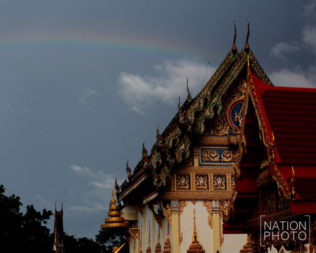 รุ้งกินน้ำ...ที่พระอุโบสถวัดวังใหญ่ อ.เทพา จ.สงขลา