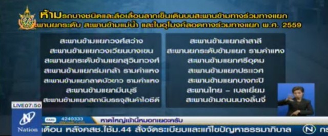 ห้ามรถมอเตอร์ไซด์ขึ้นสะพานยกระดับ - ลอดอุโมงค์