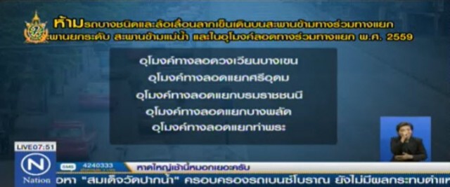 ห้ามรถมอเตอร์ไซด์ขึ้นสะพานยกระดับ - ลอดอุโมงค์