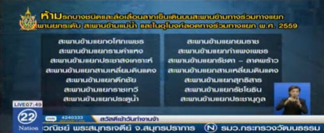 ห้ามรถมอเตอร์ไซด์ขึ้นสะพานยกระดับ - ลอดอุโมงค์