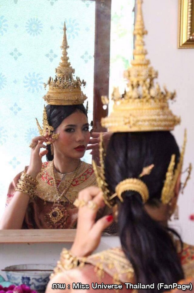 "น้ำตาล" ชลิตา รำแก้บนถวายท้าวมหาพรหม หลังคว้ามงกุฎ  Miss Universe Thailand 2016