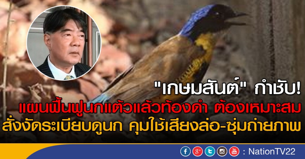 "เกษมสันต์" กำชับ! แผนฟื้นฟูนกแต้วแล้วท้องดำ ต้องเหมาะสม "เกษมสันต์" กำชับ! แผนฟื้นฟูนกแต้วแล้วท้องดำ ต้องเหมาะสม