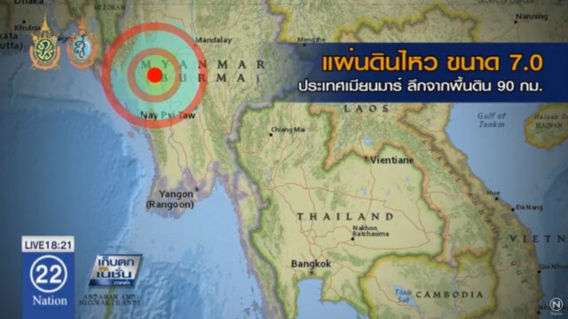 แผ่นดินไหวเมียนมาร์
เขย่าเจดีย์เมืองพุกามพัง!