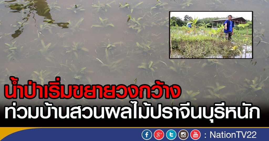 น้ำป่าเริ่มขยายวงกว้าง
เข้าท่วมบ้านสวนผลไม้ปราจีนบุรีหนัก