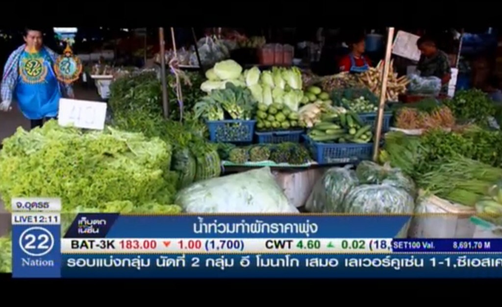 น้ำท่วมทำผักราคาพุ่ง น้ำท่วมทำผักราคาพุ่ง