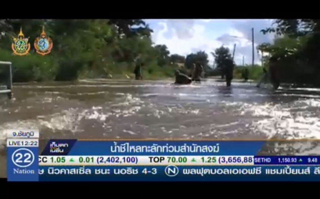 น้ำชีไหลทะลักท่วมสำนักสงฆ์ น้ำชีไหลทะลักท่วมสำนักสงฆ์