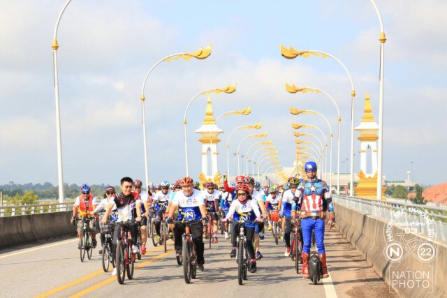 นักปั่นไทย-ลาวกว่าพัน ร่วมงานปั่นอาเซียนสัญจร ไทย ลาว เวียดนาม