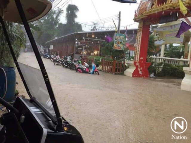 ฝนตกหนัก น้ำท่วมเกาะเสม็ด