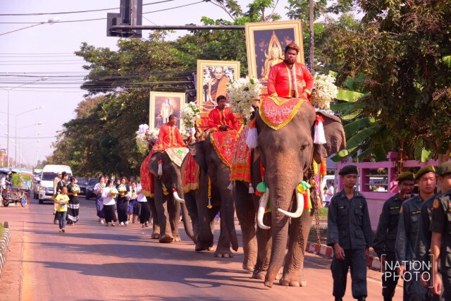 ขบวนอัญเชิญพระแก้วสว่างแดนดิน มาประดิษฐาน ณ เจดีย์เขมาสโยนุสรณ์