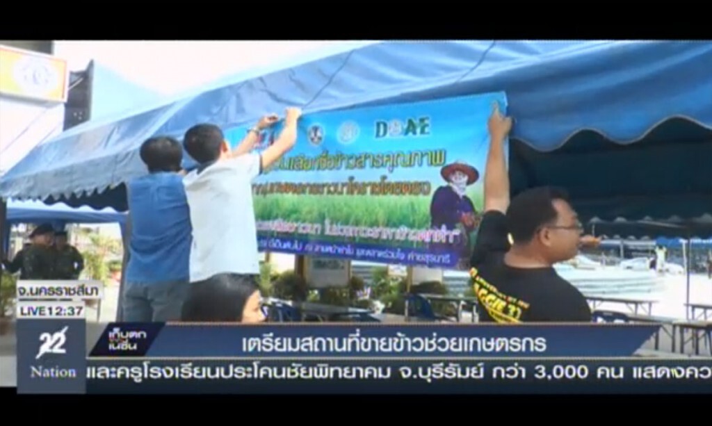 เตรียมสถานที่ขายข้าว ช่วยเกษตรกร เตรียมสถานที่ขายข้าว ช่วยเกษตรกร
