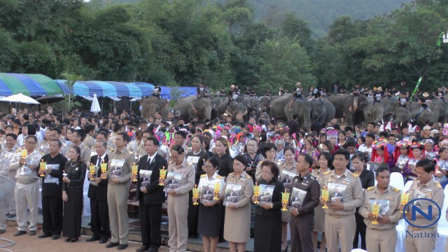 เชียงใหม่-นำช้าง 89 เชือกก้มกราบถวายอาลัย