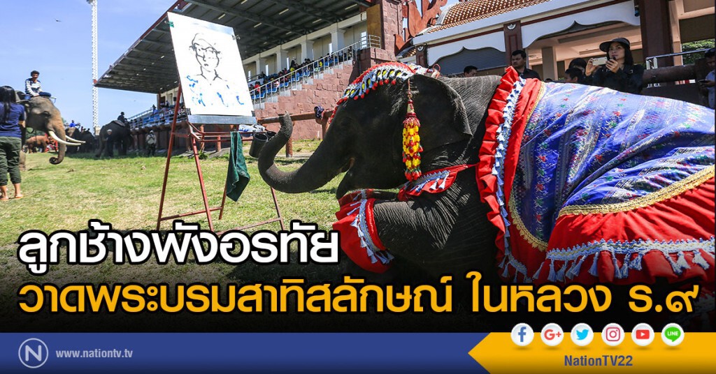 ลูกช้างพังอรทัย วาดพระบรมสาทิสลักษณ์ ในหลวง ร.๙ ลูกช้างพังอรทัย วาดพระบรมสาทิสลักษณ์ ในหลวง ร.๙