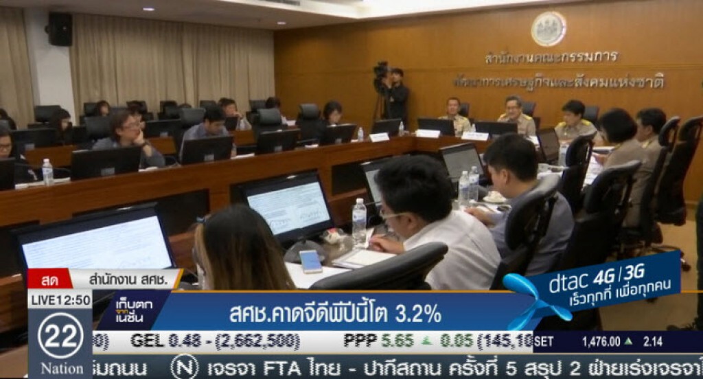 สศช.คาดจีดีพีปีนี้เติบโต 3.2% สศช.คาดจีดีพีปีนี้เติบโต 3.2%
