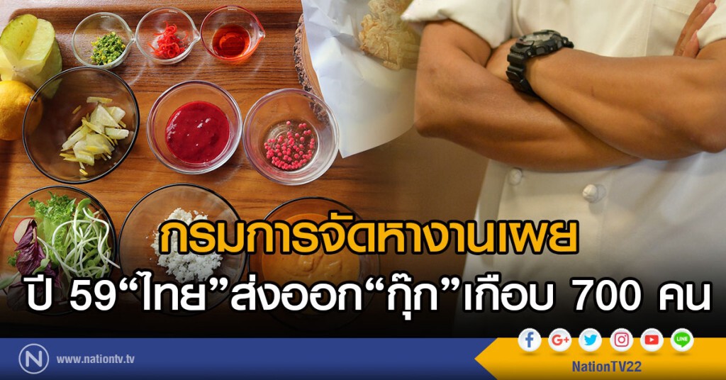 "ไทย" ส่งออก กุ๊ก เกือบ 700 คน "ไทย" ส่งออก กุ๊ก เกือบ 700 คน