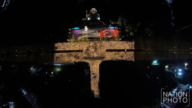 ภาพมุมสูง "พยาบาลของพระราชา" ร่วมแปรอักษรเป็นเลข ๙ รำลึกในพระมหากรุณาธิคุณ