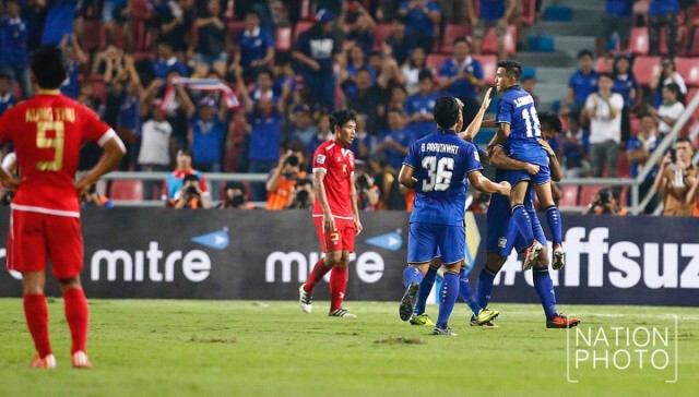 ภาพชุด "เมสซี่เจ" ซัดลูก 4 ย้ำชัย ไทย-เมียนมาร์