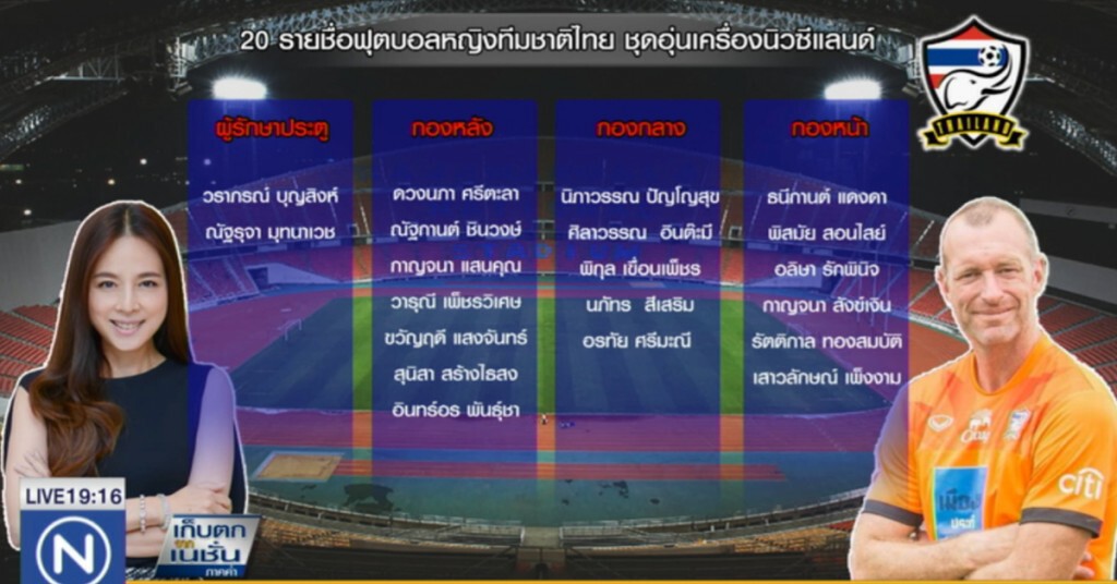 ประกาศรายชื่อ 20 แข้งสาวลุยนิวซีแลนด์