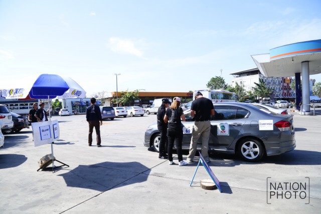 นักแข่งเช็คอินจุดแรก ที่อุทยาน ร.๒ กิจกรรม Nation TV Charity Rally 2 "รำลึกถึงพ่อ"