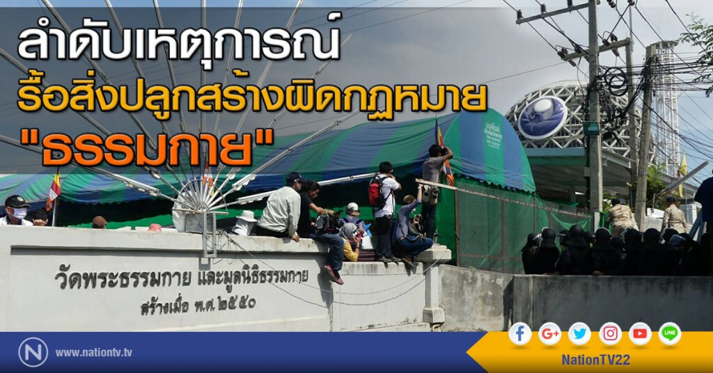 ลำดับเหตุการณ์รื้อสิ่งปลูกสร้างผิดกฏหมาย "ธรรมกาย"
