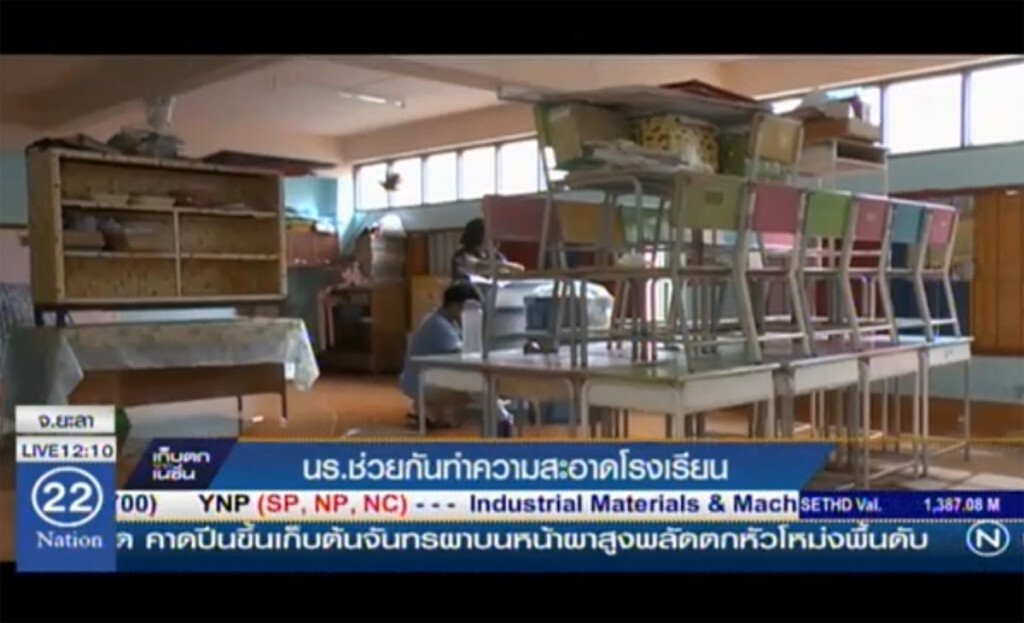 นร.ช่วยกันทำความสะอาดโรงเรียน นร.ช่วยกันทำความสะอาดโรงเรียน