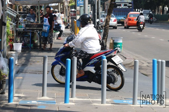"S-GUARD"นวัตกรรมใหม่ กั้นมอเตอร์ไซค์วิ่งบนทางเท้า