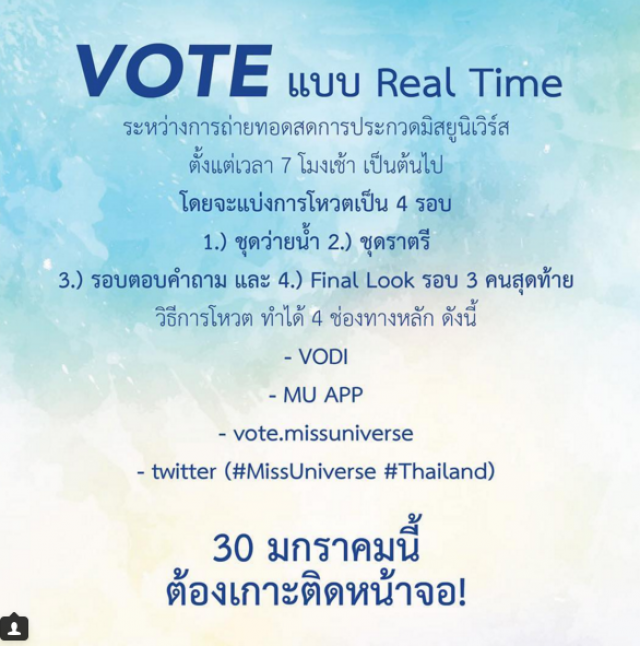 รวมพลังไทย ส่งใจเชียร์
"น้ำตาล-ชลิตา" คว้ามงกุฎ Miss Universe