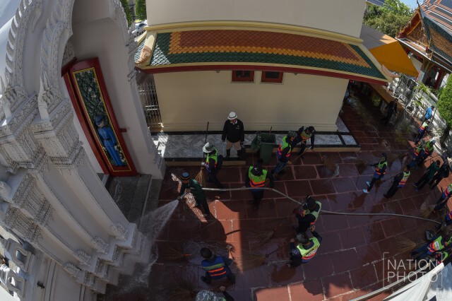ทำความสะอาดวัดราชบพิธฯ เตรียมพระราชพิธีสถาปนาสมเด็จพระสังฆราช
