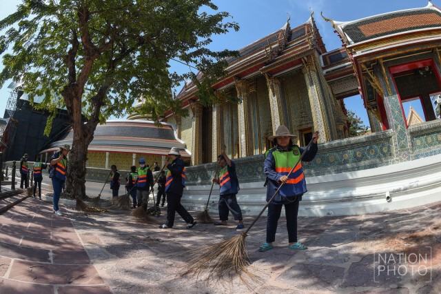 ทำความสะอาดวัดราชบพิธฯ เตรียมพระราชพิธีสถาปนาสมเด็จพระสังฆราช