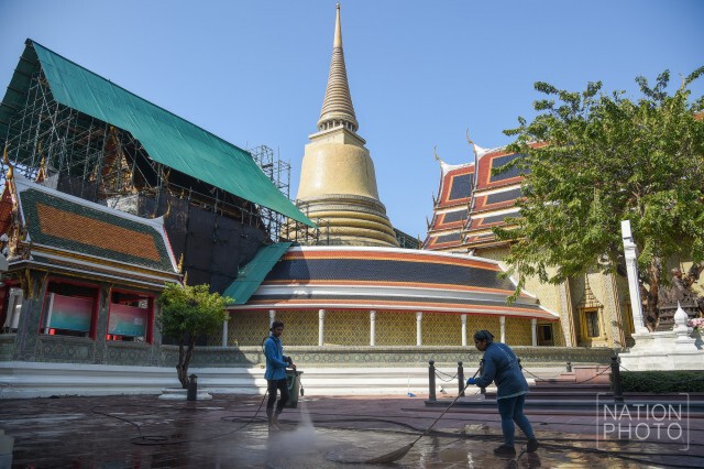 ทำความสะอาดวัดราชบพิธฯ เตรียมพระราชพิธีสถาปนาสมเด็จพระสังฆราช